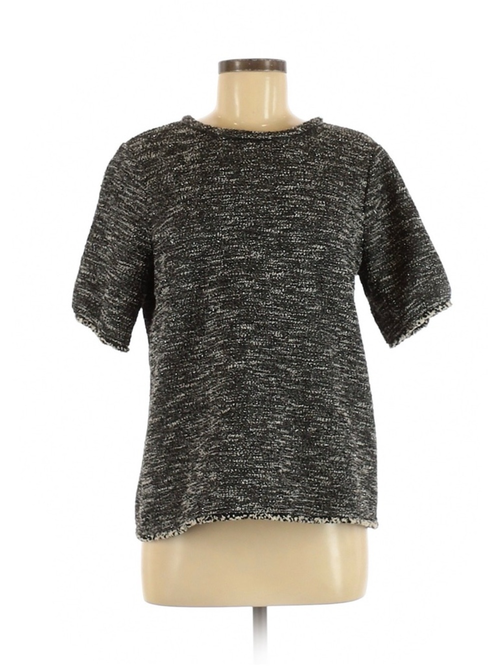 Banana Republic Black Heather Short Sleeve Knit Top